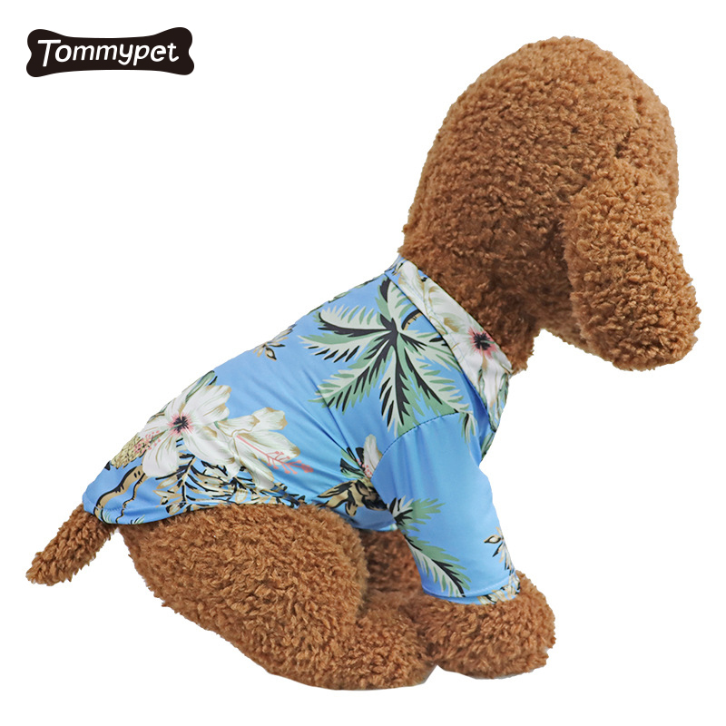 Venta al por mayor camisas hawaianas para perros estilo algodón y lino para mascotas ropa para perros grandes camisa camisa para gatos ropa para perros