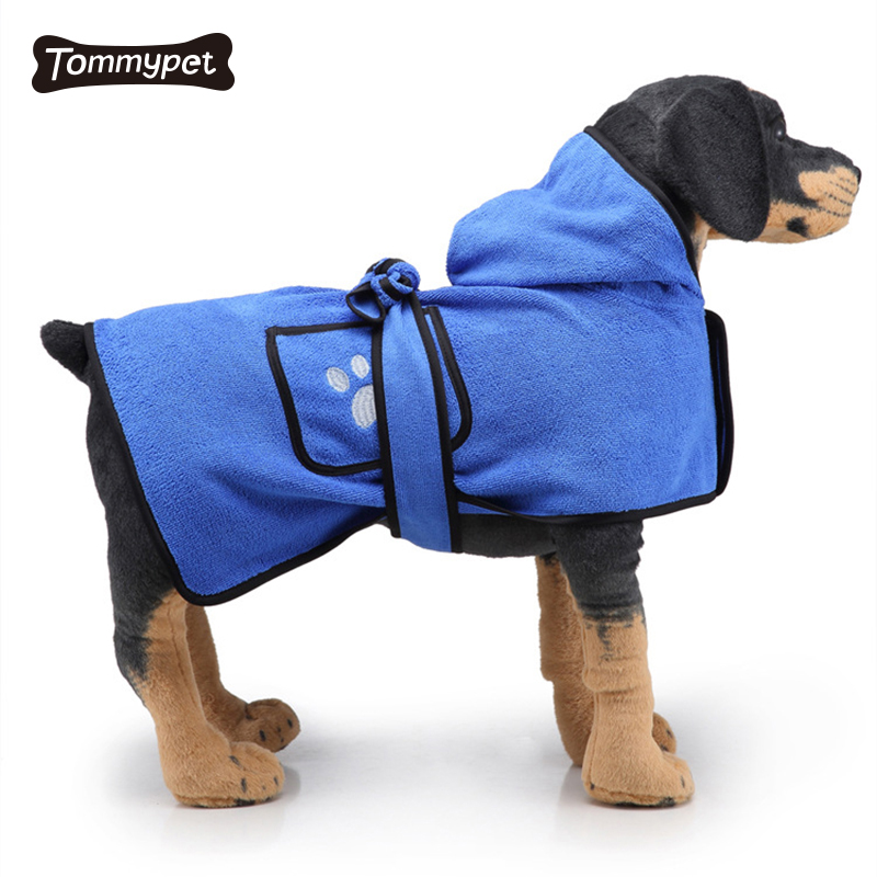 Comercio al por mayor cómodo algodón suave y acogedor toallas de moda pijamas albornoz de perro mascota