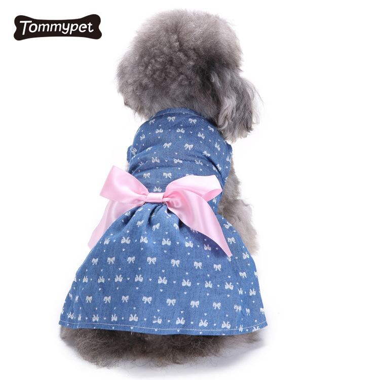Linda cinta de lunares acogedora ropa para perros sin mangas camisa vestido de verano para mascotas vestido de tutú para perros