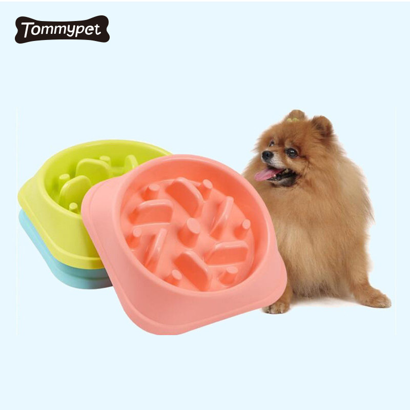 Cuenco para mascotas Cuenco para perros anti-trago de color caramelo Alimentador lento Cuenco interactivo para perros con parada de hinchazón para comedores rápidos