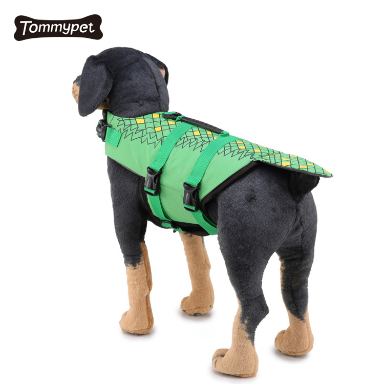 2021 vacaciones de verano oxford reflectante marca marea mascota chaleco salvavidas aleta de tiburón perro traje de baño perros traje de baño