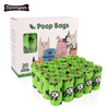 Bolsa de caca desechable totalmente compostable Bolsa de caca de perro de almidón de maíz biodegradable para mascotas personalizada con distribuidor